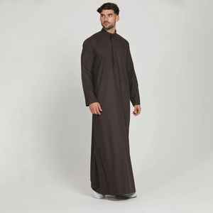 Último Modelo 2026: Túnica Étnica Transpirable para Hombre, Thobe Árabe / Jubba, Vestido Musulmán para Eid y Ramadán, Túnica Saudí Larga hasta el Tobillo - Product Image 4