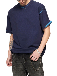 Custom Men Street Style Cotton Ruff Tee Relaxed Fit High Quality Factory Production Supplier Men Oversize Ruff Style <b>T</b> <b>Shirt</b> - Product Image 2