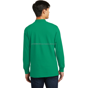Chemises pour hommes à manches longues 100% coton col rond t-shirts à manches longues t-shirt vert prix pulls en trois mélanges à capucheDDP expédition - Product Image 2