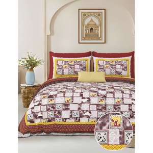 Alankar 120TC Bedding Set Queen Size 100x108 Inch Solid <b>Pattern</b> <b>Fitted</b> & Flat Bed <b>Sheets</b> with 2 Pillow Covers for Home Hotel - Product Image 1