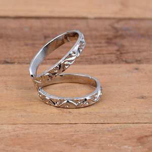 SHYAM JEWELRS Luxury Unisex 925 <b>Sterling</b> <b>Silver</b> Vintage Butterfly Textured <b>Silver</b> <b>Adjustable</b> <b>Ring</b> for Joint Stability Support - Product Image 2