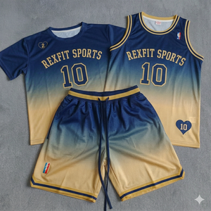 REXFIT SPORTS Ensemble de maillot et short de basketball personnalisé pour adulte, léger, à séchage rapide, en polyester, OEM - Product Image 6