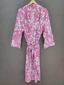 Bata Kimono de Algodón Suave con Estampado de Bloques Tejidos y Diseño de Dibujos Animados para Mujer, Camisón de Verano Hecho a Mano ODM con Cuello en V y Cintura Elástica de Longitud Completa - Product Image 4