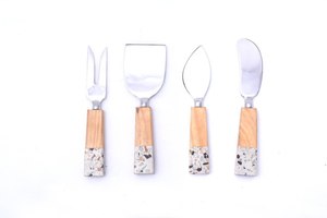 Minimalist Style 18/8 Stainless Steel <b>Cheese</b> <b>Knife</b> <b>Set</b> With Wood Handle Durable <b>Cheese</b> Tools For Serving And Butter Slicer Tools - Product Image 2