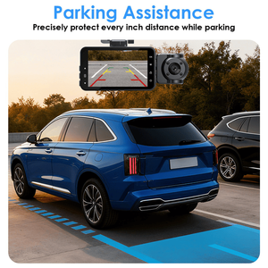 Cámara para Auto de 3 Canales 1080P Full HD con Cámara Frontal de Gran Angular de 140 Grados, Cámaras Traseras Interiores de 480P y Cobertura de 360 Grados - Product Image 2