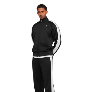 เสื้อแจ็คเก็ตแทร็คสีดำสำหรับผู้ชาย ทรงโอเวอร์ไซส์ ซิปเต็มตัว ชุดกีฬา ชุดออกกำลังกาย ชุดลำลอง ชุดสตรีทแวร์ ชุดแอคทีฟแวร์ เสื้อท่อนบน - Product Image 3