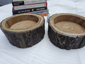 Cuenco de Madera Natural Hecho a Mano para Velas |   Recipiente Decorativo Rústico para el Hogar para Halloween y Acción de Gracias - Product Image 4
