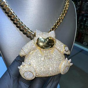 Pendentifs et breloques en diamants blancs, bijoux fins, style hip-hop, chaîne au meilleur prix, breloque avec pendentif en diamants glacés, personnalisable - Product Image 4
