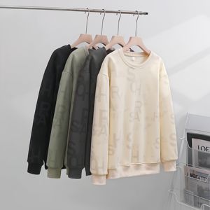เสื้อสเวตเชิ้ตคอกลมผู้ชาย ทรงปกติ สีพื้น ผ้าถัก คอตตอน สวมใส่สบายๆ สำหรับฤดูใบไม้ร่วง - Product Image 4