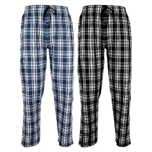 Wholesale Plaid Flannel Pajamas <b>Pants</b> Custom Soft <b>Lounge</b> <b>Men</b> Pajama <b>Pants</b> - Product Image 2