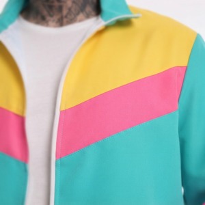 Custom Tech Fleece Winter Windbreaker Men Tracksuit Set Retro Hooded <b>Jacket</b> Pants Turquoise Pink Yellow Color Block <b>Shell</b> <b>Suit</b> - Product Image 5