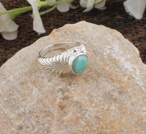 Bague en Amazonite Naturelle, Argent Sterling 925, Pierre Précieuse Amazonite Russe, Bague pour Femme, Bijoux Faits Main, Fabricant Grossiste - Product Image 6