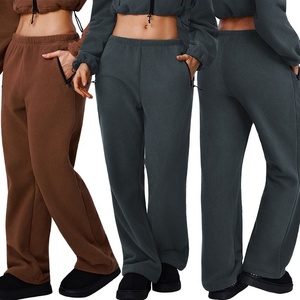 Pantalon de sport décontracté taille haute brossé pour femme, coupe droite ample amincissante, idéal pour la course en extérieur – Collection Automne Hiver - Product Image 5