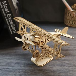 Kit Modello di Bi-Plane in Bambù e Legno Fatto a Mano, Puzzle 3D in Legno Fai-da-Te, Regalo - Product Image 1