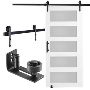 Kit Ferramenta per Porta Scorrevole in Legno e Vetro 8 in 1, 42'' x 84'', Silenzioso e Scorrevole, per Soggiorno - Product Image 1
