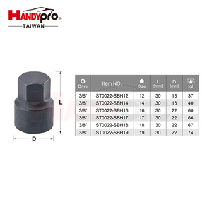 ชุดซ็อกเก็ตหกเหลี่ยม HANDYPRO 3/8 Dr H12 H14 H16 H17 H18 H19 เหล็กสีดำ เครื่องมือซ่อมรถยนต์ - Product Image 2