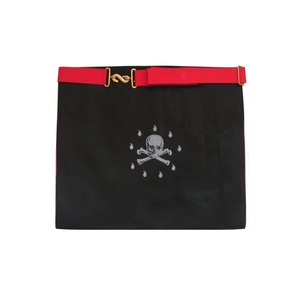 Delantal de Maestro Masón del Rito Escocés, Rojo Moiré, Estrella Flameante, Emblema Bordado Personalizado a su Elección y Deseo - Product Image 2