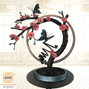 Luxury Vintage Peach Blossom Wine <b>Rack</b> Wrought Iron Art Home Decor Customizable Durable Hand Forged From KHP Vietnam Factory - Product Image 3