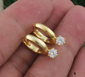 Luxury Gold Plated Drop <b>Earrings</b> AAA CZ Stone Bridal <b>Wedding</b> <b>Earring</b> Bridal And Party Jewelry - Product Image 1