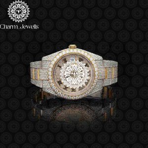Montre de luxe pour homme Charm_Jewells en acier inoxydable, boîtier de 40 mm, cadran en cristal saphir, mouvement mécanique, fermoir pliant vintage de 20 mm - Product Image 1