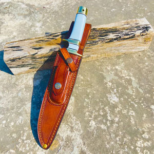 Couteau Bowie artisanal sur mesure avec étui, lame en acier haute teneur en carbone, garde en laiton, cadeau personnalisé - Product Image 2