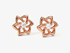 Pendientes de Aro de Lujo con Diamantes Cultivados en Laboratorio en Oro Rosa para Regalo de Boda o Compromiso - Product Image 4