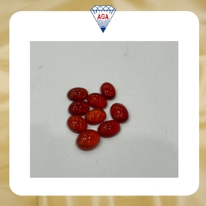 โอปอลไฟเม็กซิกันธรรมชาติ รูปไข่ ขนาด 6x8 มม. คุณภาพเกรด AAAA แบบหลวม สีส้ม ทรงคาโบชอง อัญมณีขายส่ง เกรดเครื่องประดับ หินจากเม็กซิโก - Product Image 2