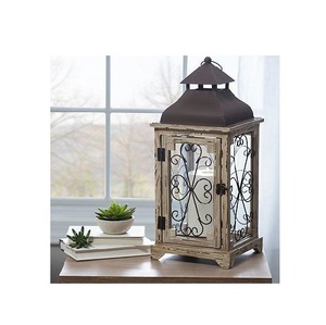 Farol de Madera Artesanal para Decoración del Hogar Estilo Rústico, Centros de Mesa para Bodas, Decoración de Temporada y Uso Diario - Product Image 3