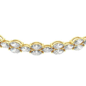 Bracelet chaîne en diamant taille marquise, argent 925 plaqué rhodium, bijoux de luxe pour femme, pour mariage - Product Image 3