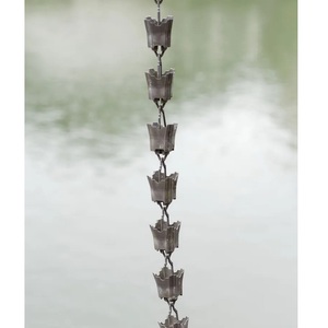 Garden Home Decorations Customized Outdoor <b>Copper</b> Flower Design Rain Chain Metal Aluminum and <b>Copper</b> <b>Cup</b> Rain Chain - Product Image 1