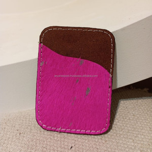 Cowhide Credit <b>Card</b> <b>Holder</b> Handmade Genuine Hair on Pink Metallic <b>Wallet</b> High Quality Western Leather <b>Card</b> <b>Wallet</b> Gift for Her - Product Image 2
