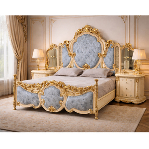 Juego de Muebles de Dormitorio de Madera Neoclásico de Inspiración Romana, Juego de Cama de Estilo Italiano Real con Mesitas de Noche a Juego, Venta al por Mayor, Reino Unido - Product Image 1