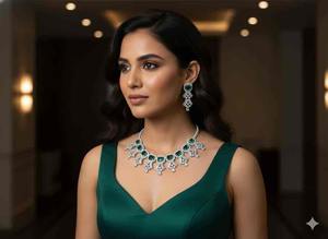 Ensemble collier et boucles d'oreilles en laiton style bohème pour femme, idéal pour les festivals et soirées, disponible à la vente directe d'usine. - Product Image 5