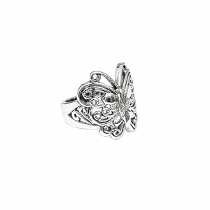 Bague Papillon en Argent 925 Style Antique, Faite à la Main, Filigrane Détaillé, Bijou Insecte pour Femme, Collection de Créateurs Faits Main - Product Image 2
