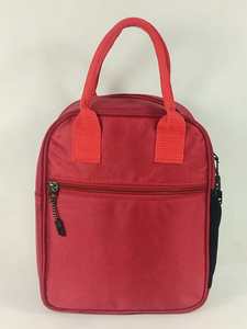 Red Insulated Polyester Lunch <b>Bag</b> with Zipper Closure Multi-Pocket Design for School <b>Picnic</b> & Travel Food Storage - Product Image 3