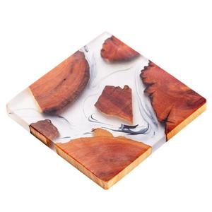 Handcrafted Wood Resin <b>Coasters</b> Epoxy Resin <b>Coasters</b> Stylish <b>Drink</b> Cup Mat Kung Fu Tea Cup <b>Coasters</b> Kitchen Gadgets Home Decor - Product Image 1