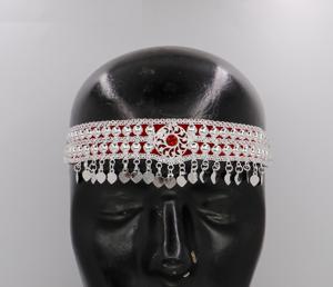 Diadema Tradicional de Lujo Francesa y Omaní, Chapada en Plata Artificial, Tocado Étnico para Bodas, para Mujeres y Niñas - Product Image 3