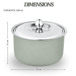 Casserole ronde en acier inoxydable avec couvercle, design minimaliste, lavage à la main uniquement - Product Image 3