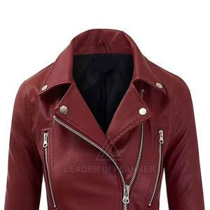 Vestes pour femmes fabriquées en usine, prix bas, logo personnalisé imprimé, veste en cuir pour femmes en gros - Product Image 4