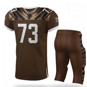 Maillot de football américain marron pour homme, col en V, manches courtes, impression sublimée, numéro d'équipe 73, polyester respirant, vêtements de sport - Product Image 3