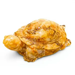 Figurine de tortue en résine de 2,7 pouces avec cristaux d'orgonite et jaspe jaune ALIZA AGATE EXPORTS, décoration en pierres précieuses en vrac - Product Image 3