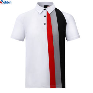 เสื้อโปโลชายแบบสั่งทำพิเศษ เสื้อโปโลระบายอากาศได้ดี ลายทาง คุณภาพสูง ผ้ายืดโพลีเอสเตอร์ผสมสแปนเด็กซ์ เสื้อโปโลสำหรับตีกอล์ฟ เสื้อโปโลชาย - Product Image 5