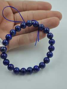 Mayrabygungun Natural Stone <b>Beaded</b> <b>Bracelet</b> Unisex Classic Lapis Lazuli Round Ball Shape Jewelry Gift Fashion Accessory - Product Image 2