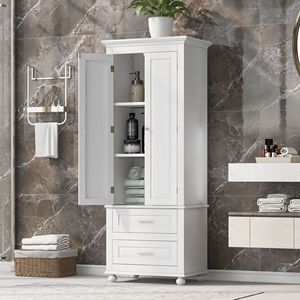 Mobiletto Alto a Due Cassetti per Bagno/Ufficio, Organizzatore da Scrivania e Cassettiera - Product Image 2