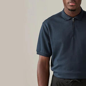 Camiseta de Algodón 100% para Hombre, Diseño Moderno, Superventas, con Cierre de Cremallera, Estampado Floral, Talla Grande, Color Sólido, Calidad Premium - Product Image 3