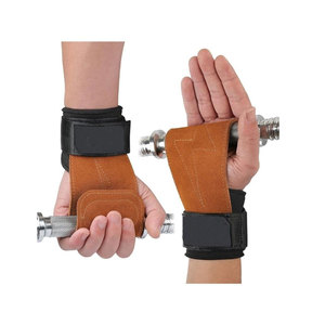 Leather Wrist Brace with <b>Hook</b> & Loop Closure for Weight Lifting Support Adult Universal Sport Outdoor Use - Product Image 3