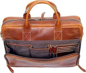 Sacs à main élégants en cuir véritable vintage pour ordinateur portable, sacs fourre-tout souples noirs, design messager pour ordinateur, durables, portables, pour le bureau et le travail - Product Image 6