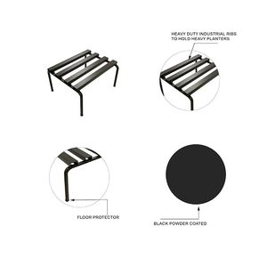 Soporte Moderno de Hierro Negro para Macetas, Estante Resistente para Plantas de Interior y Exterior, Exhibidor Elevado Estilo Art Deco, Resistente a la Oxidación - Product Image 4