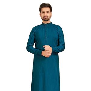 Nouvelle rayure et poche fantaisie en coton et soie avec broderie cousue Kurt pour hommes - Product Image 1