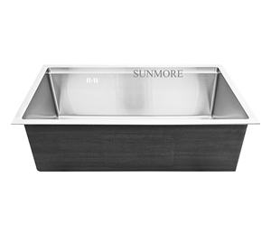 Fregadero de cocina moderno de un solo tazón, modelo Hairline 7846-1, de acero inoxidable 304, forma rectangular, hecho a mano en Vietnam, con un precio muy bueno. - Product Image 2